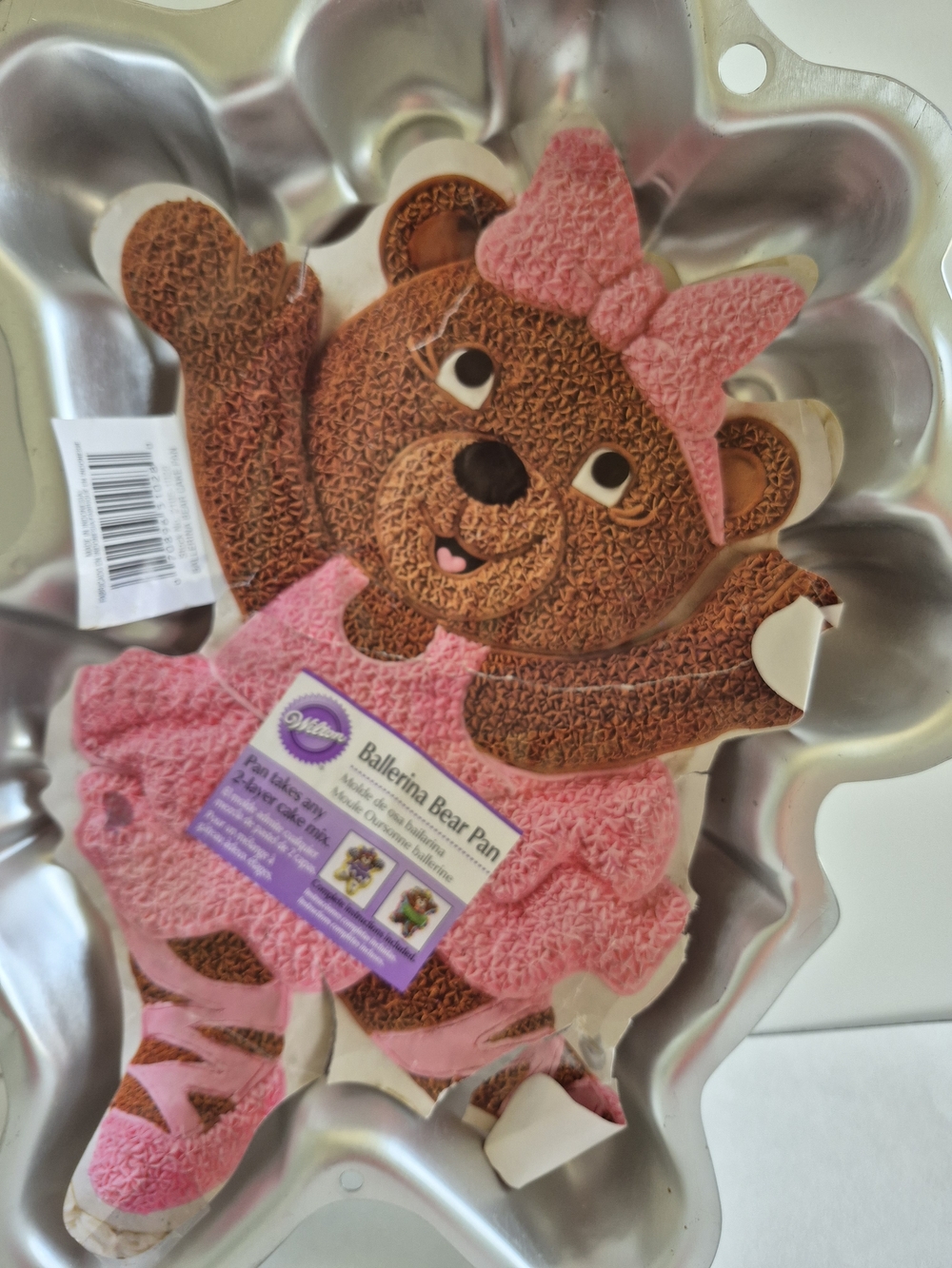 Bear Shaped Cake Pan with Pink Ballerina Design - Picture 2 of 16